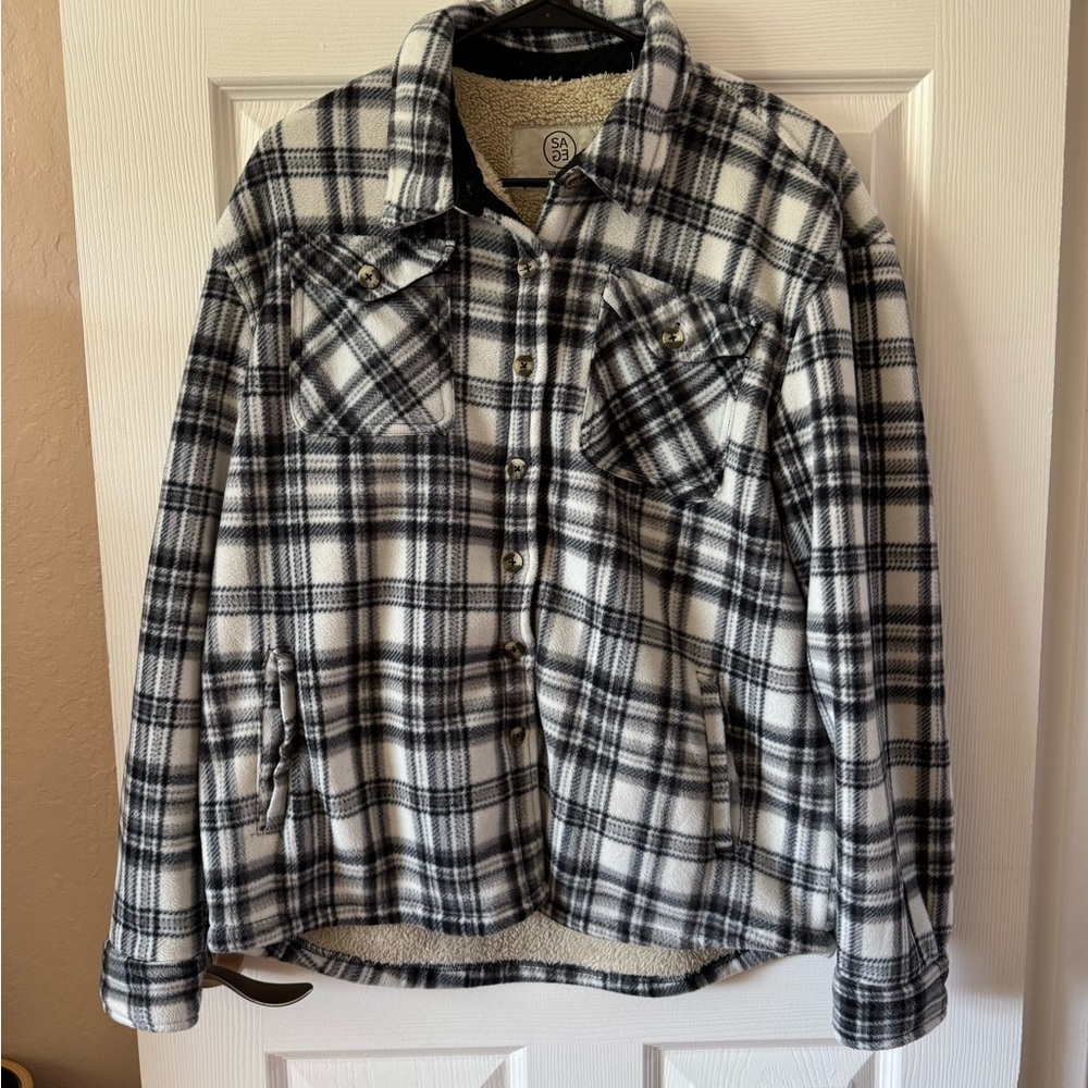 Sage Collective‎ Plaid Women's Jacket - Black and White Size Medium